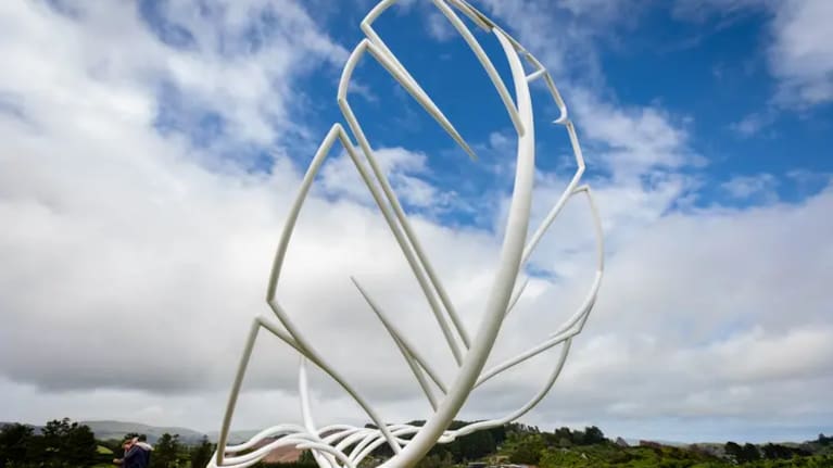 Touchdown is visible from the Transmission Gully motorway.