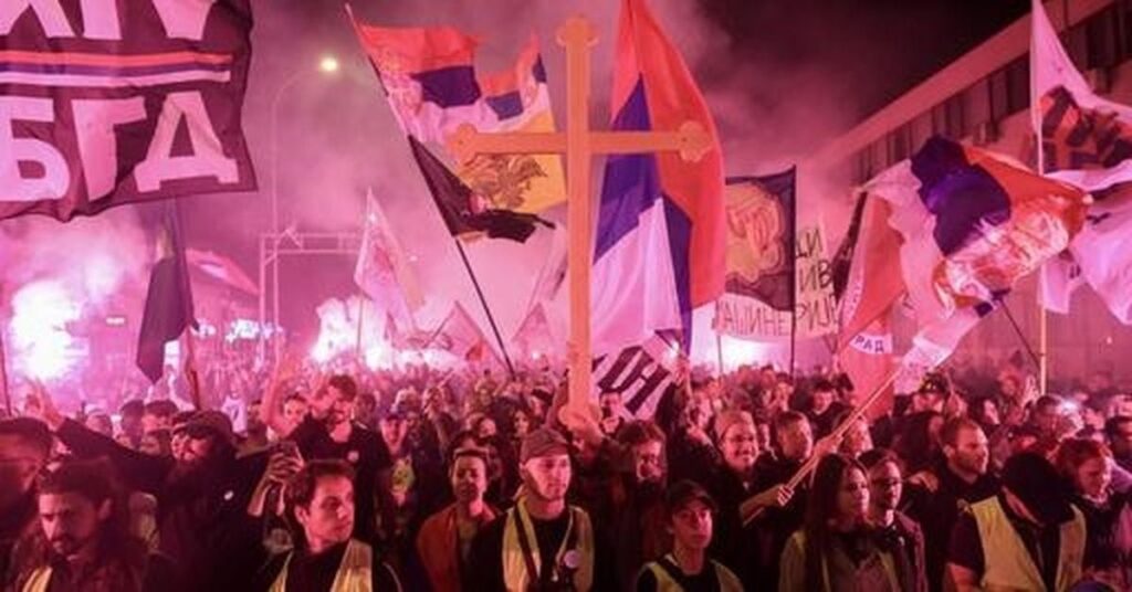 Serbian Youth March To Novi Sad For Justice Rally