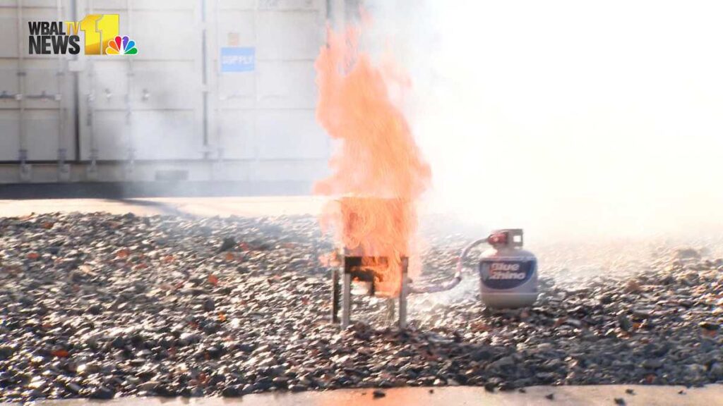 Firefighters show how quickly turkey fryer fires ignite