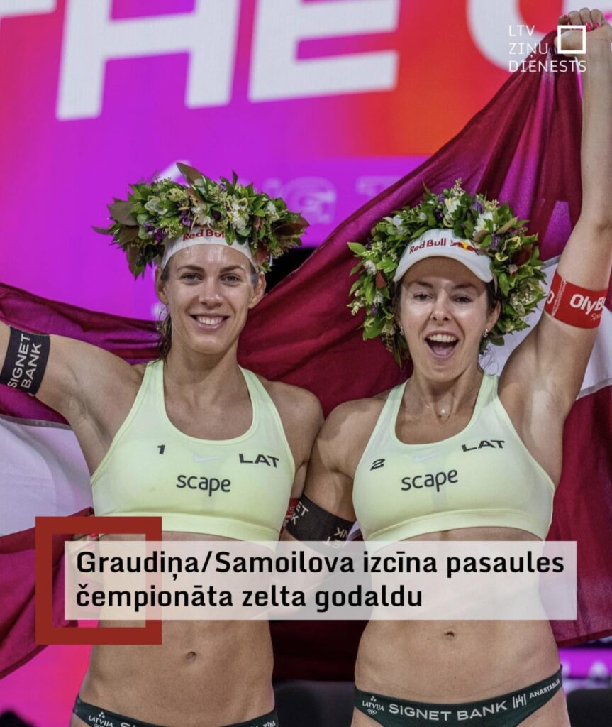 Tina Graudiņa and Anastasija Samoilova win the gold medal in the world championship in beach volleyball!