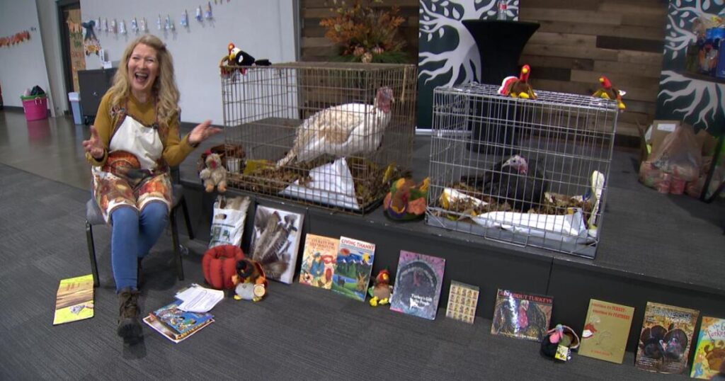 'The Turkey Lady' brings turkeys to meet kids in tradition running since 1988