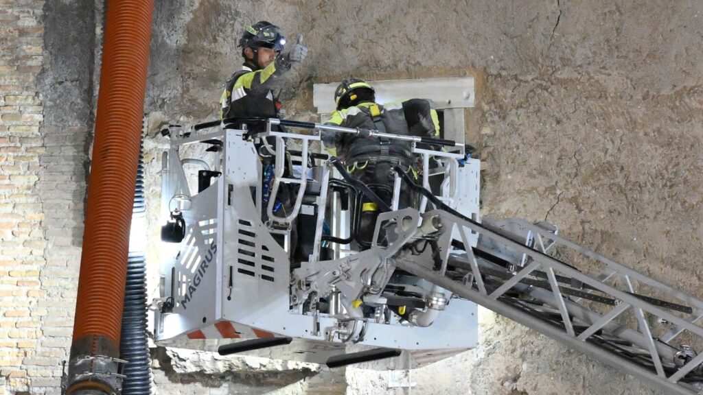 Rome medieval tower partially collapses during renovations