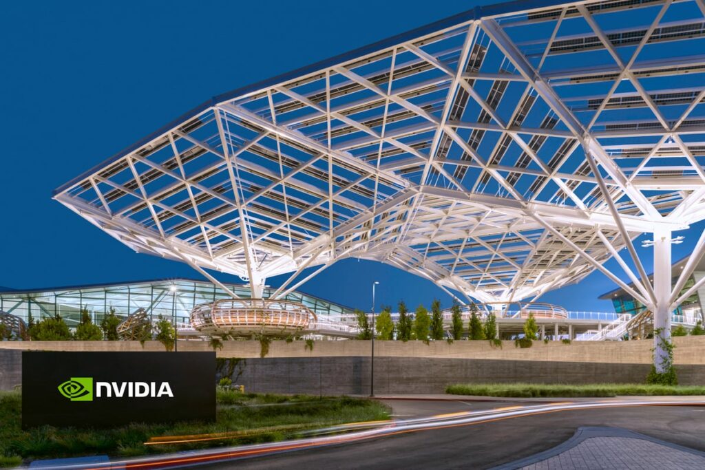 An outside view of Nvidia headquarters.