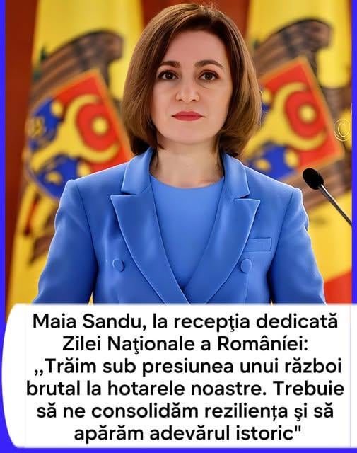 Maia Sandu's message at the reception organized on the occasion of Romania's National Day