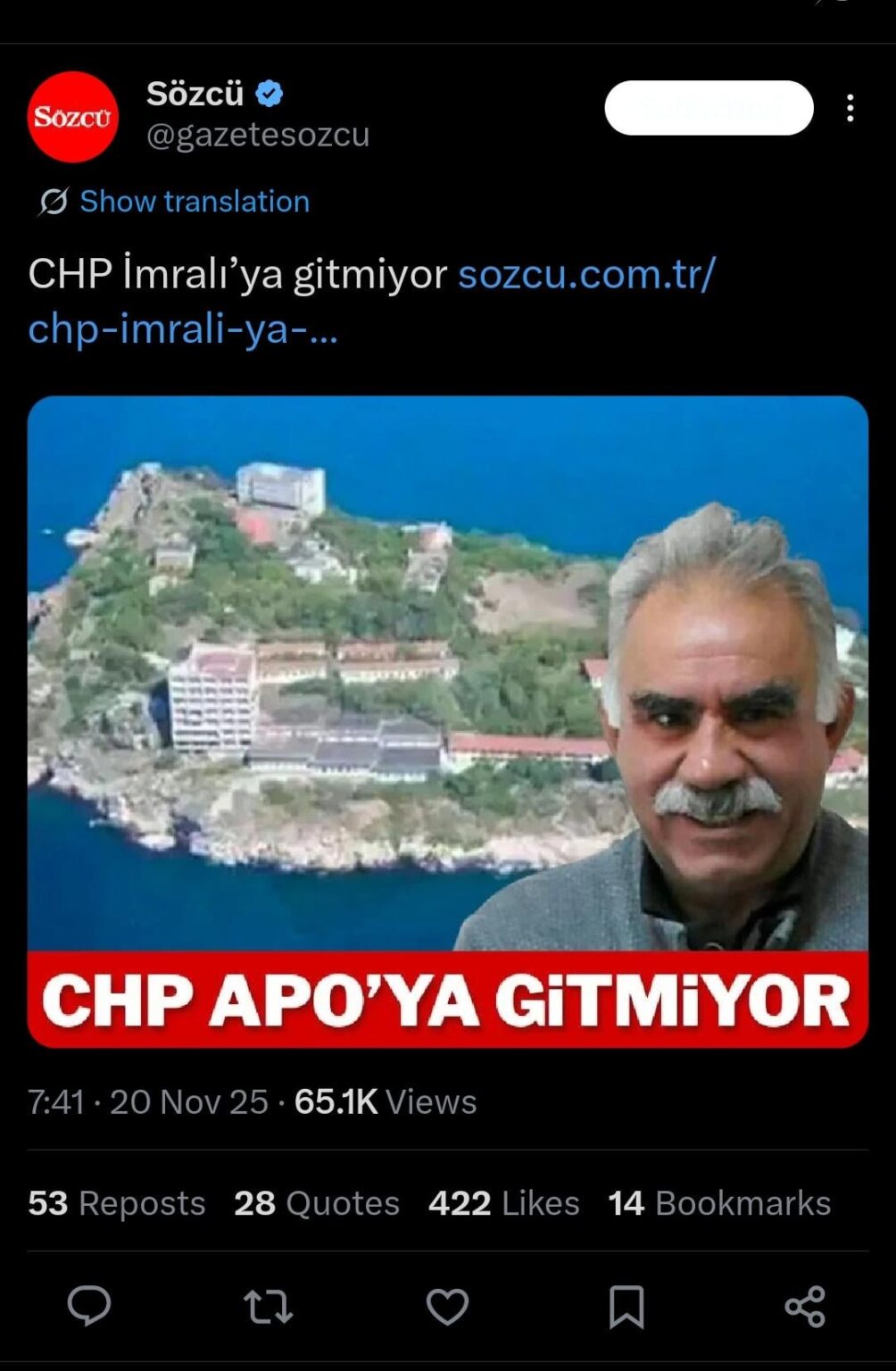 CHP is not going to İmralı