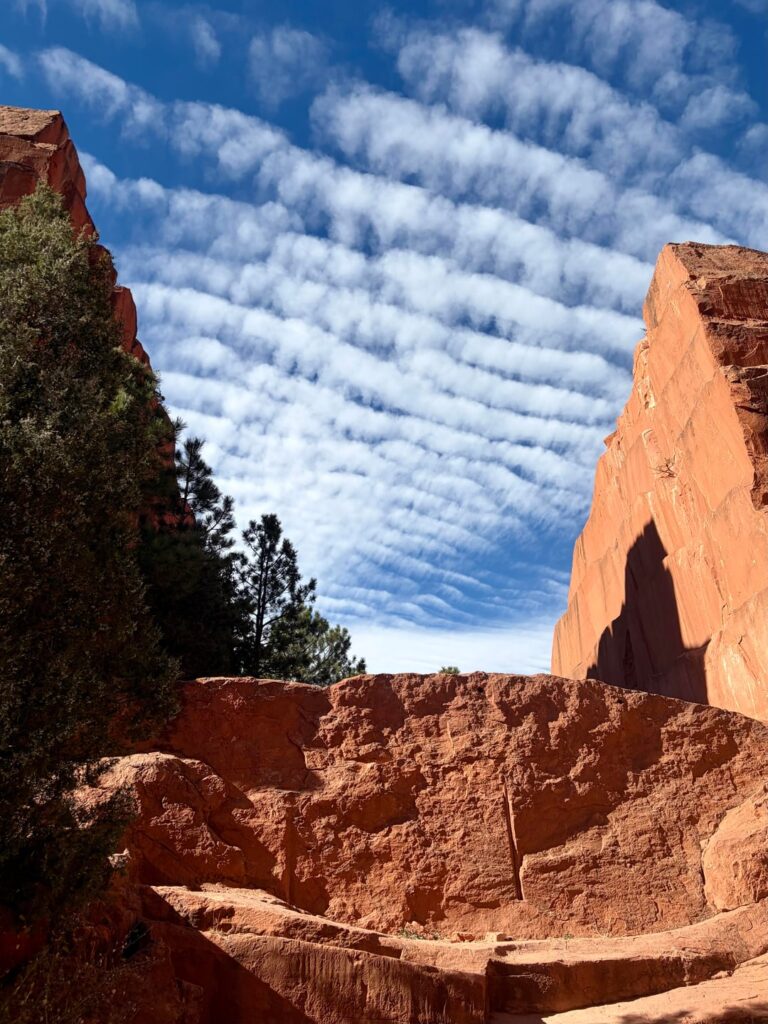 Dynamic skies for a hike around the sandstone quarry