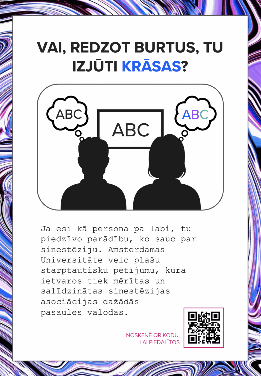 I am looking for Latvians with grapheme-color synesthesia