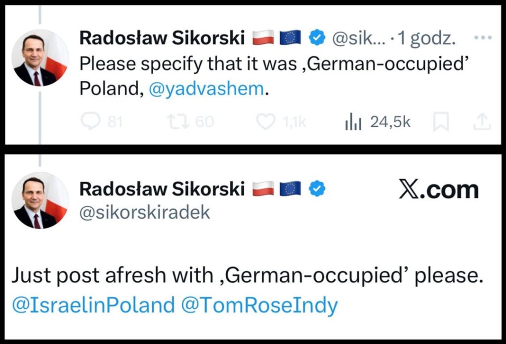 "Firm" stance of our minister Sikorski to Israeli, antipolish propaganda