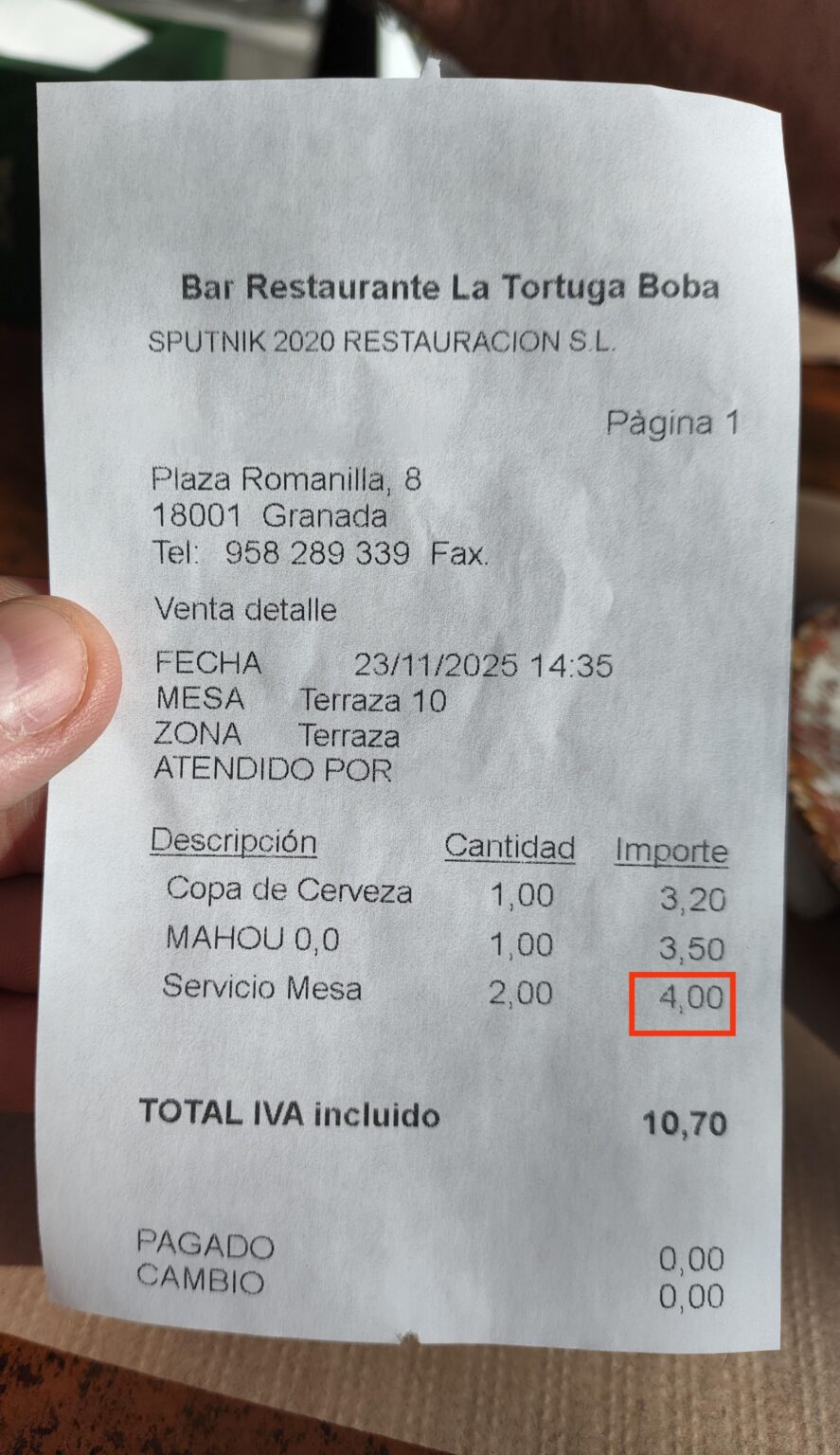 Granada Restaurant Table Service