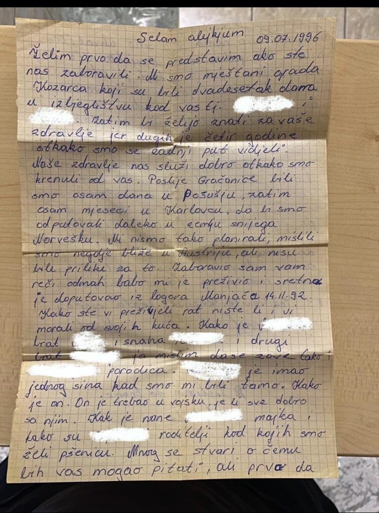 Post-war letter from Norway
