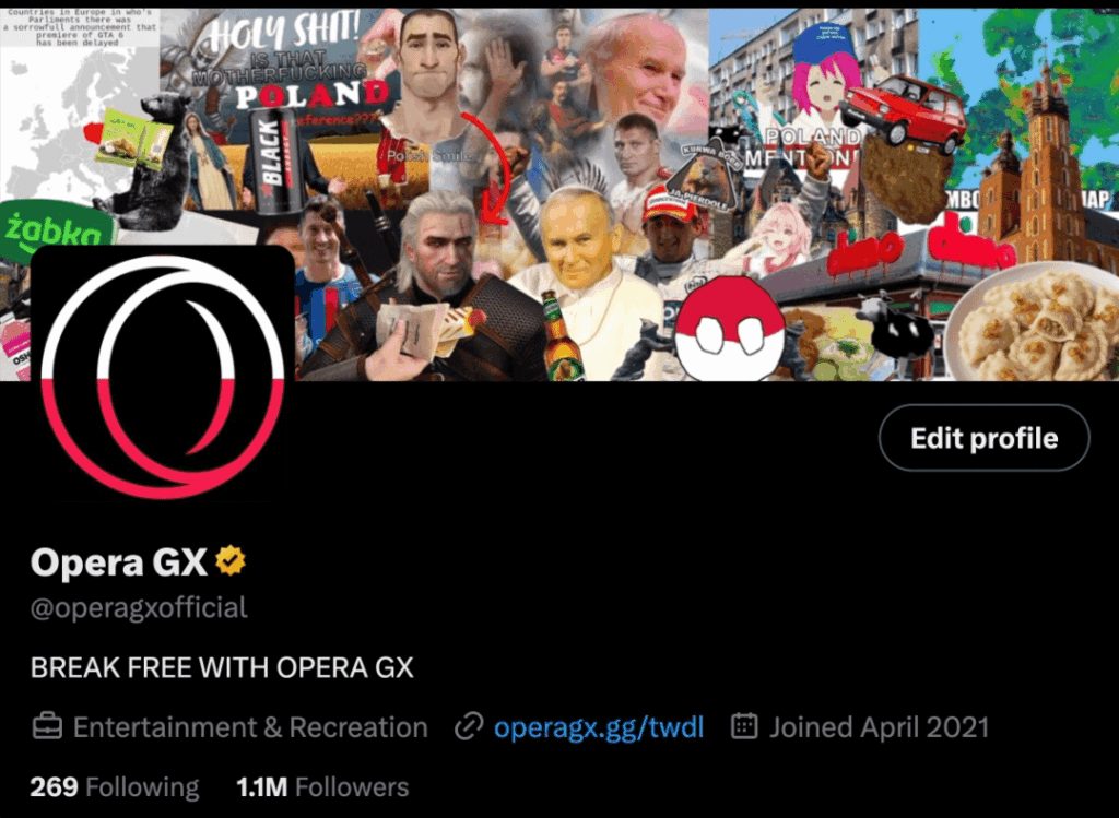 Opera GX on Polish independence day