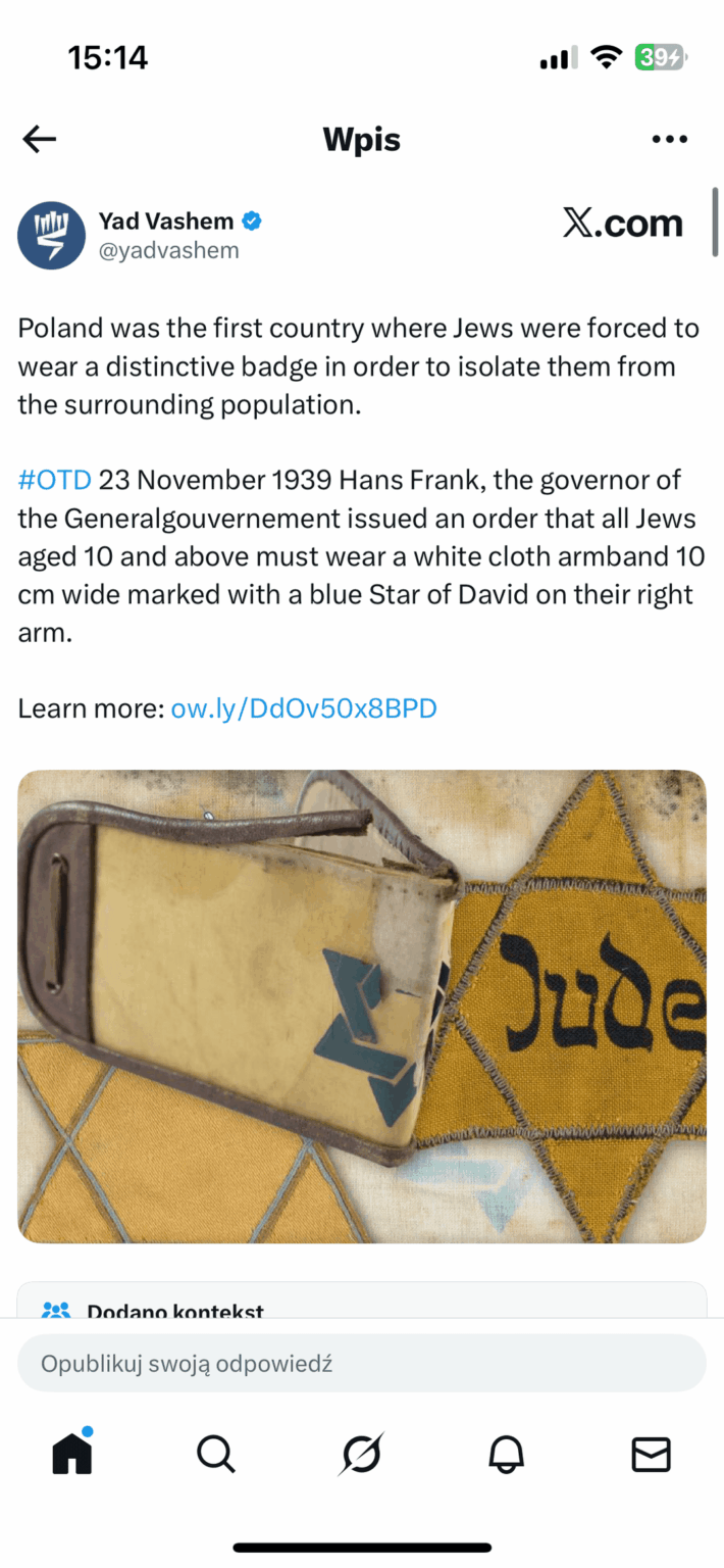 Israeli media accuse Poland of being 1st country where Jews were forced to wear distinctive bagdes