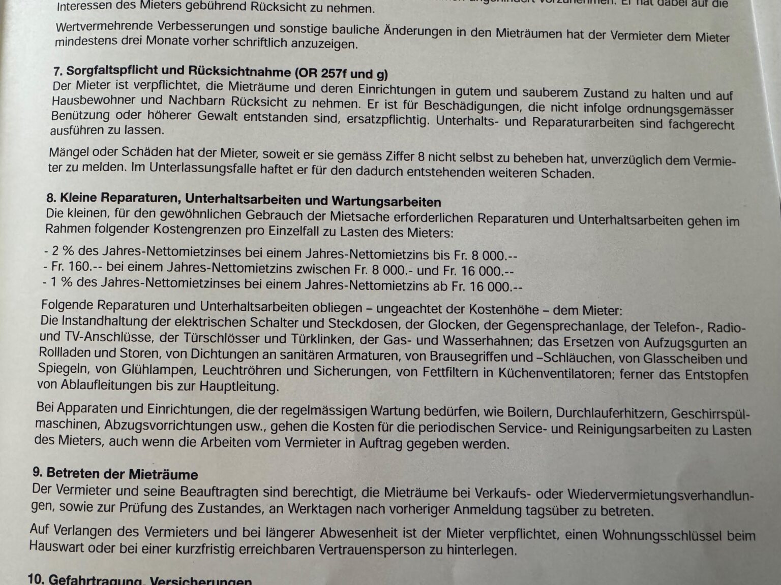Rental Agreement Cost for repairs? Is this allowed?