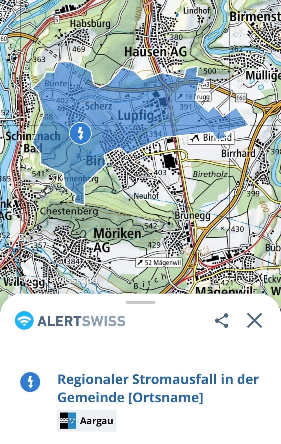 Hope the people of [Ortsname] get their power back soon...