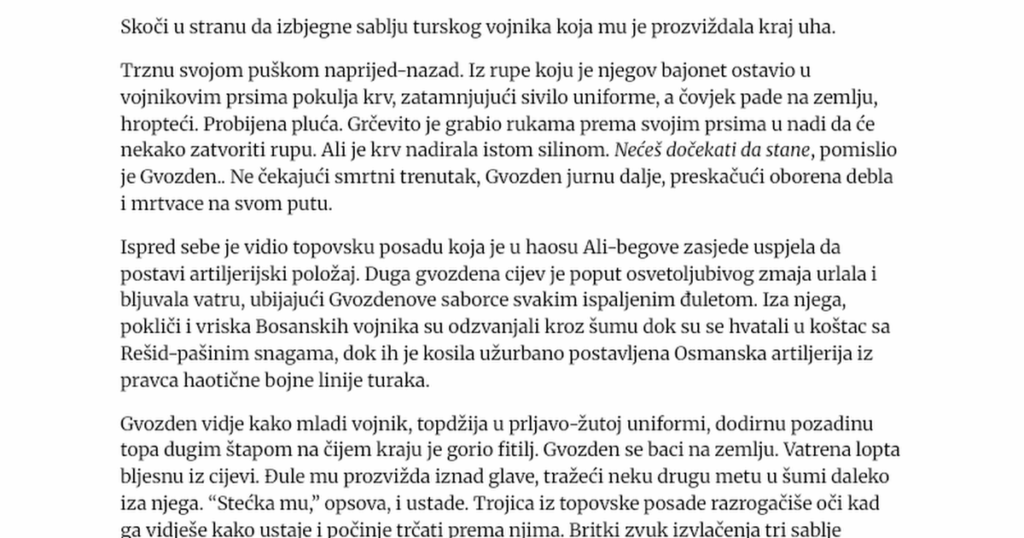 Bosnian Witcher - would you read something like this?