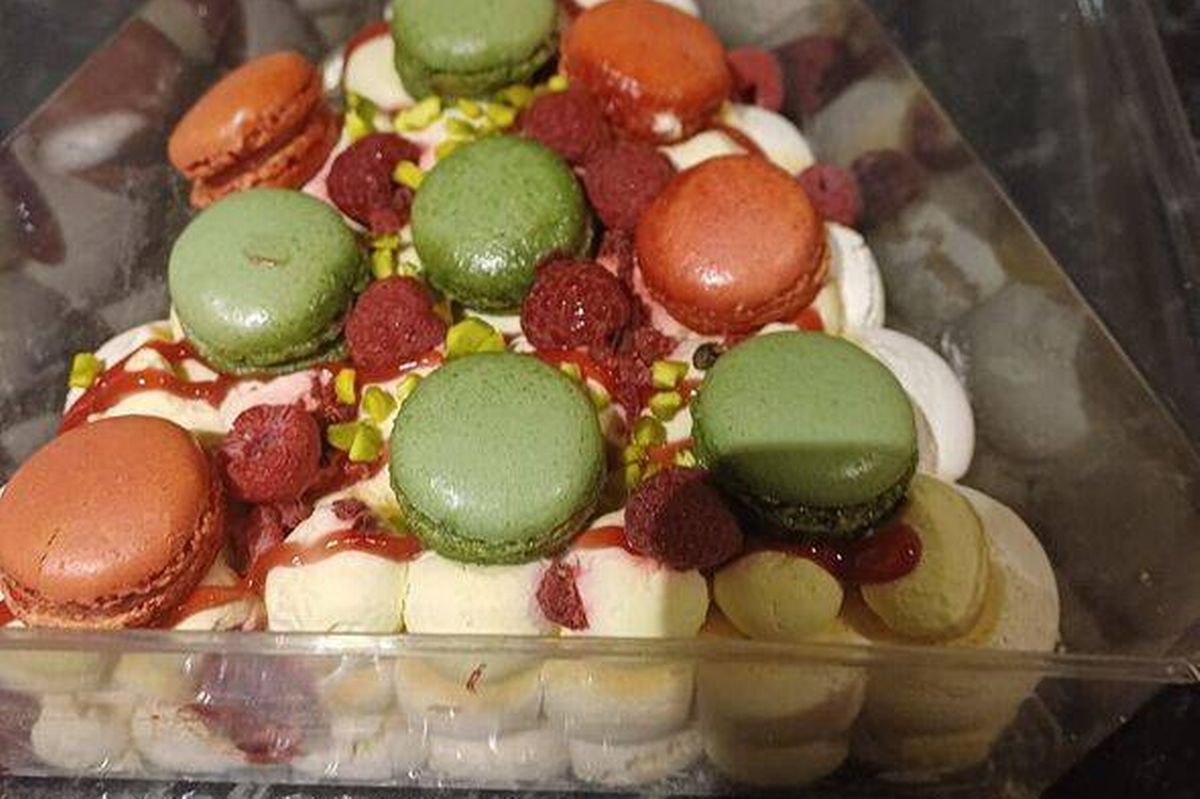 Luxury Raspberry and Pistachio Pavlova Tree 