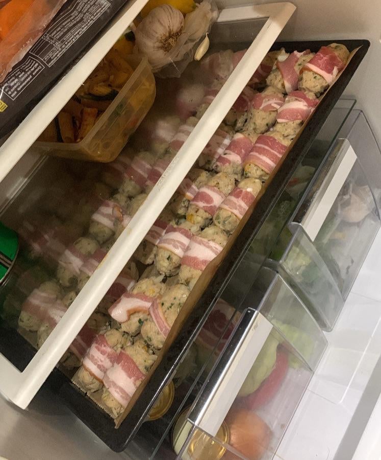 56 bacon wrapped stuffing balls