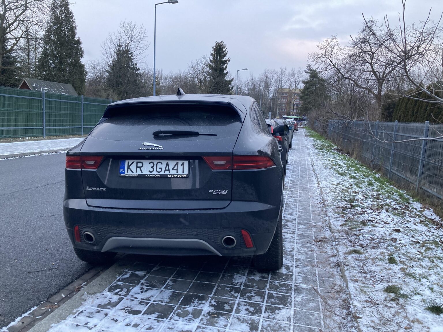 Parking on the sidewalk