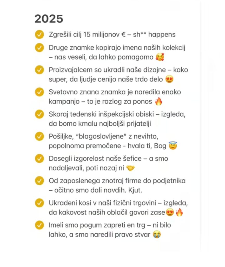 Petra Parovel brags about her "achieved goals in 2025"