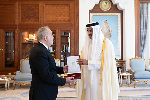 HH The Amir Grants Al Wajbah Decoration to Ambassador of Bulgaria