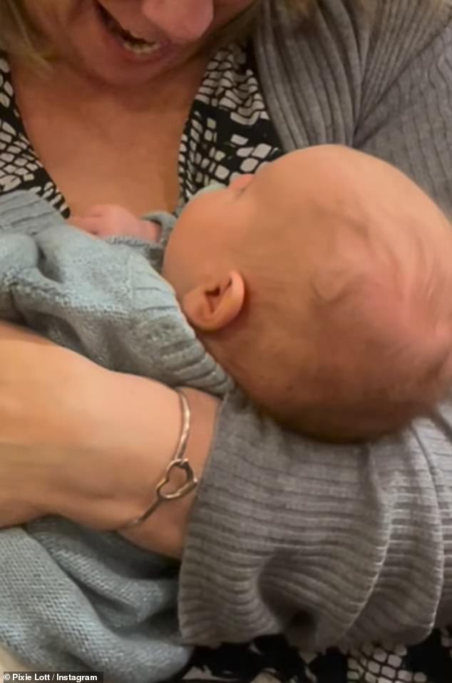 In a sweet reference to the dedication, Pixie has shared a video captioned: 'Baby's First Austrian Christmas ¿¿'