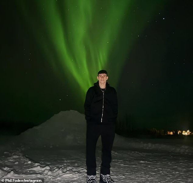 Phil Foden has too taken advantage of the days off afforded to City's players by Pep Guardiola by flying away to the home of Father Christmas, Lapland