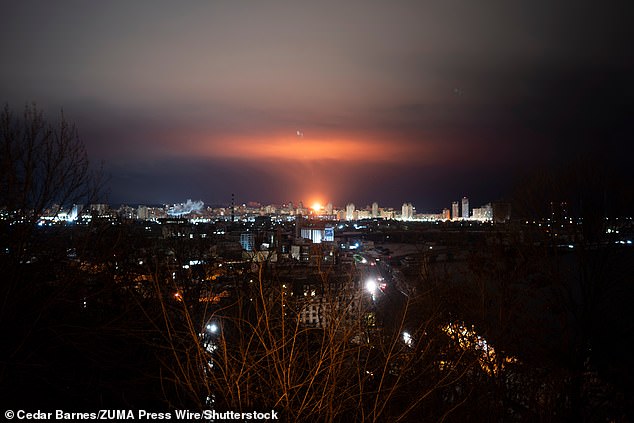 Kyiv was bathed in smog from burning buildings following the attacks from hell