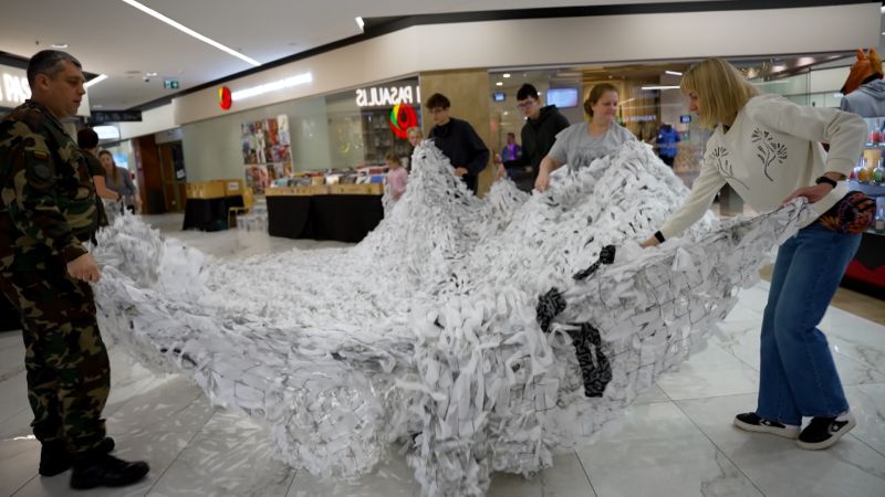 Weaving camouflage for Kyiv's troops in Lithuania