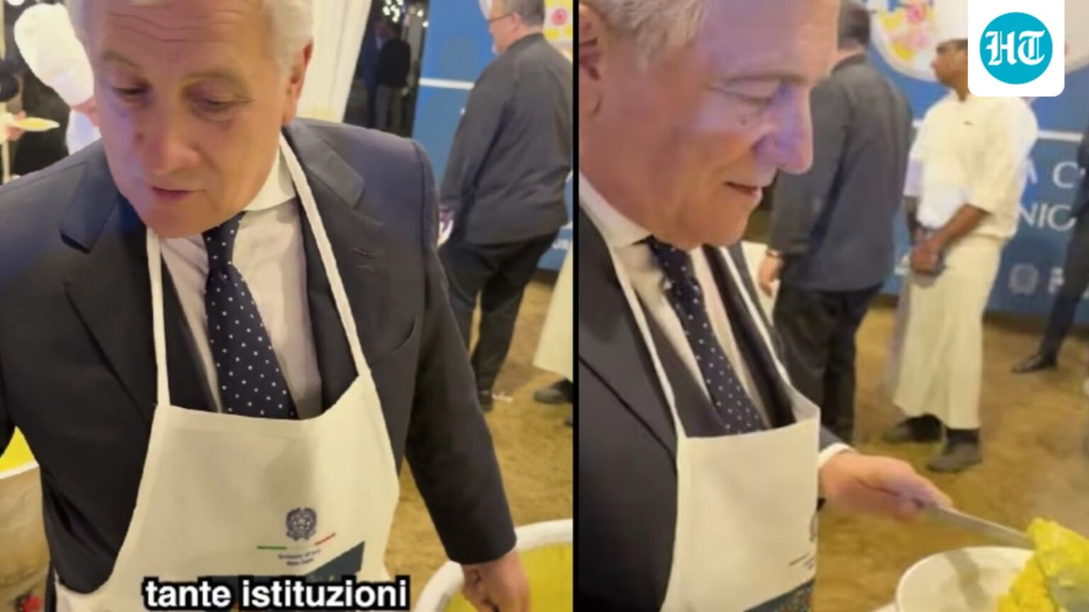 Watch: Italian Foreign Minister Antonio Tajani serves Risotto at gathering in New Delhi