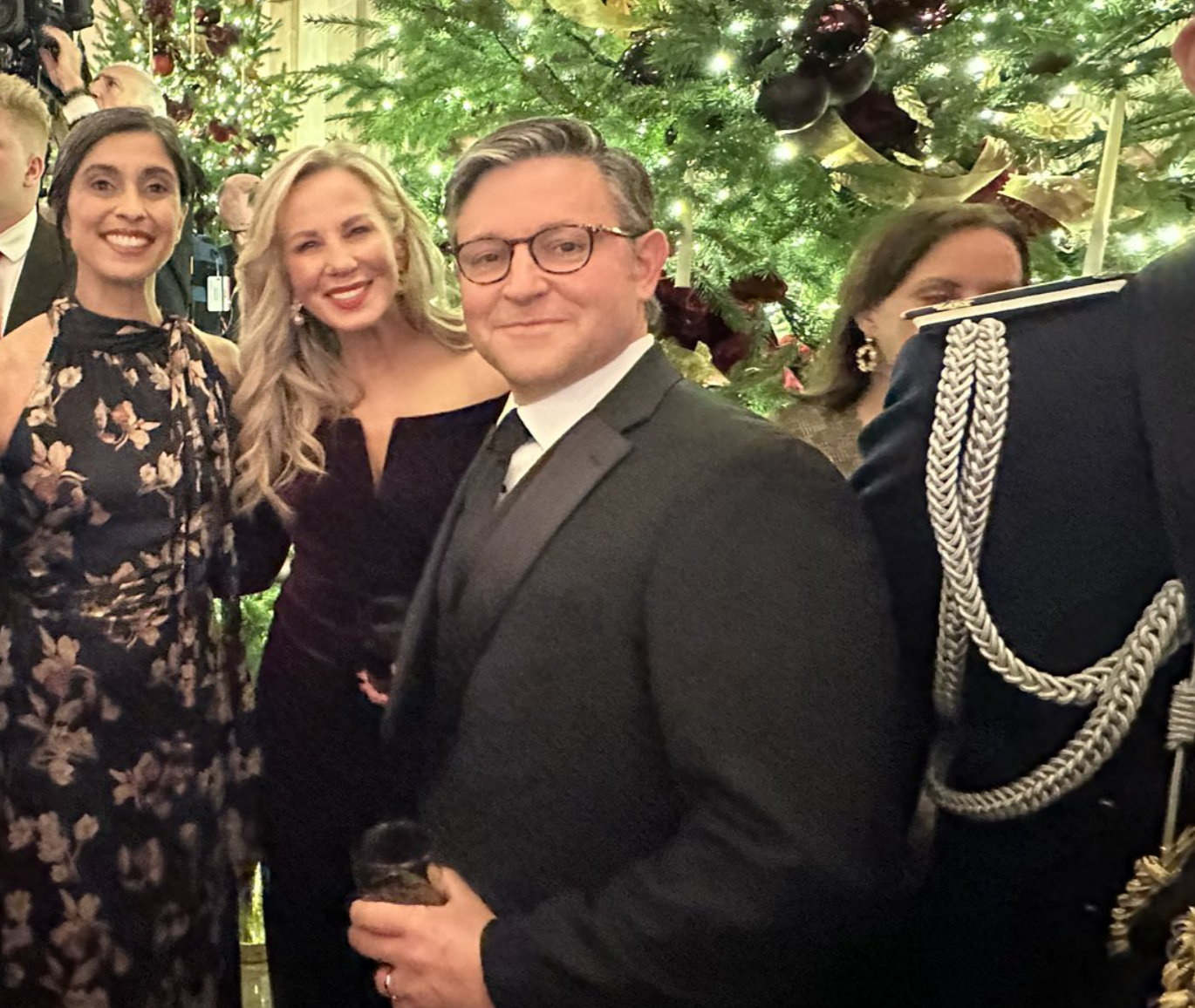 Speaker Johnson at the the White House Congressional Christmas Ball on Friday -image from his social media page