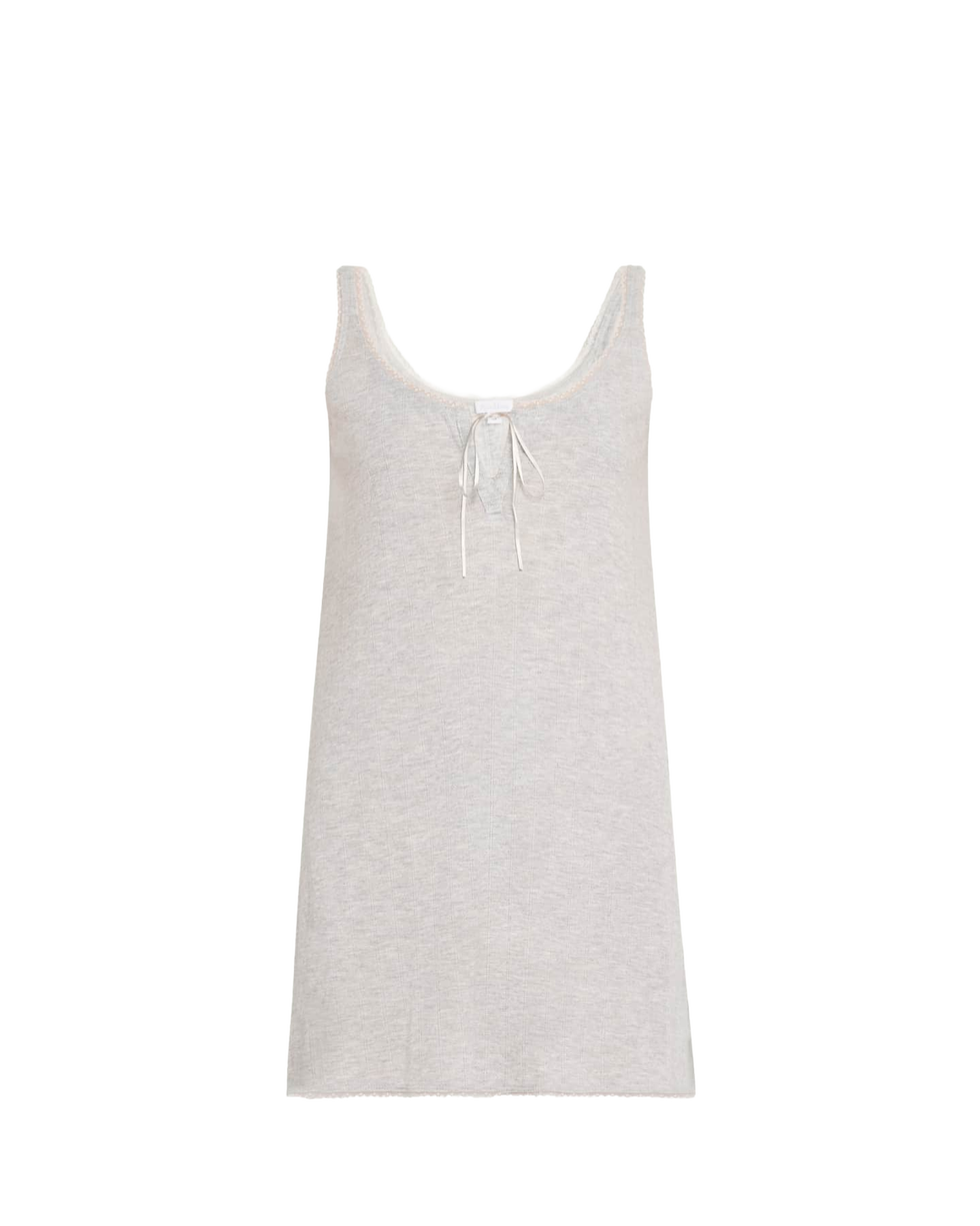 Lace-Trimmed Pointelle Chemise 