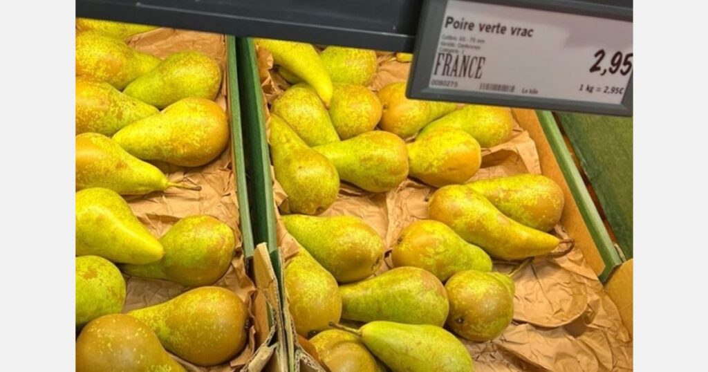 "French" pears from Belgium