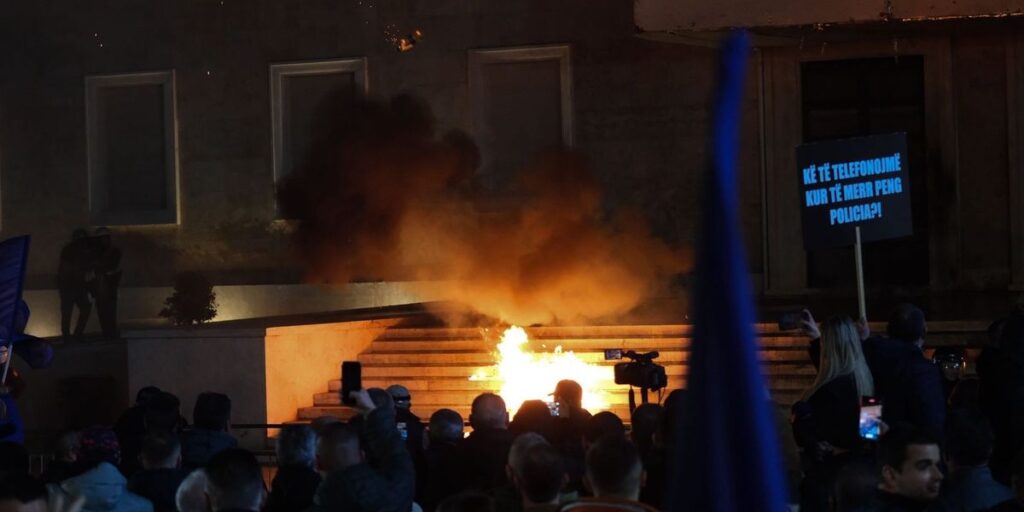 DP protest in Albania ends with Molotov cocktail