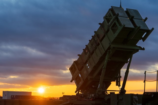 A Patriot missile launcher stands ready at an airfield in eastern Poland on Jan. 23, 2025.
...
