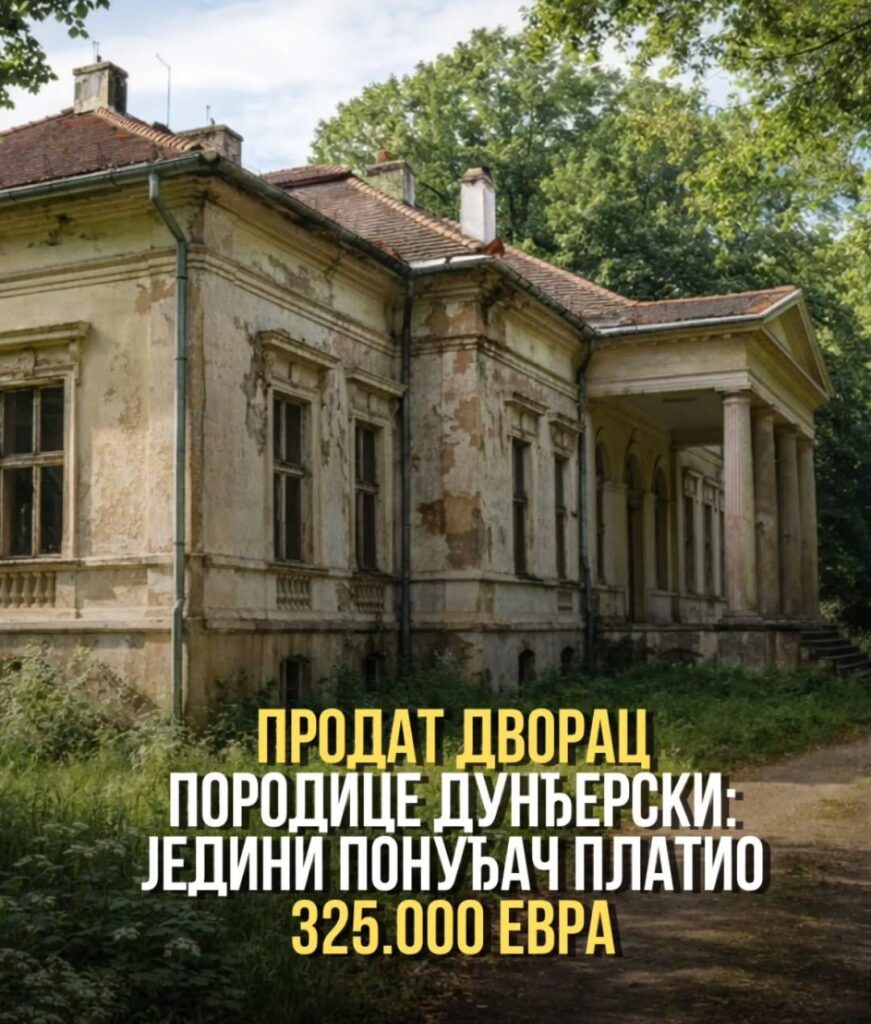 Dunđerski family castle sold: History at the price of a better apartment in Belgrade