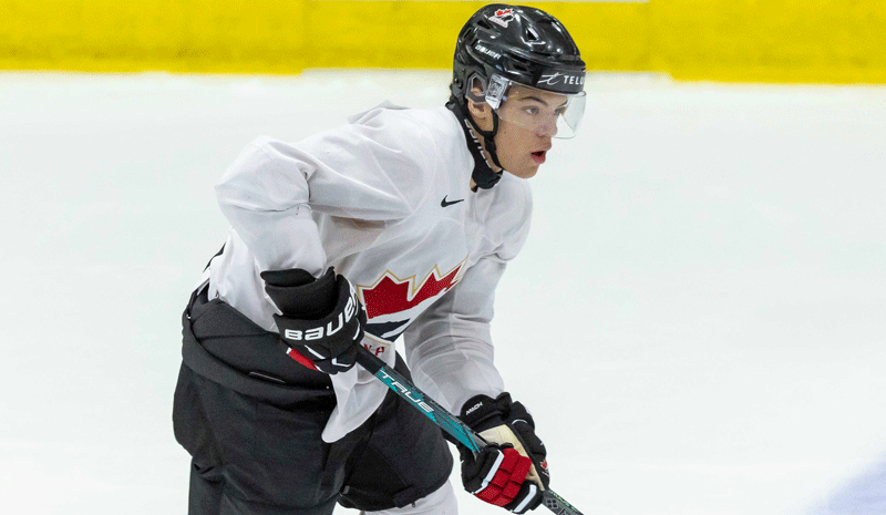 Canada forward Tij Iginla (14).