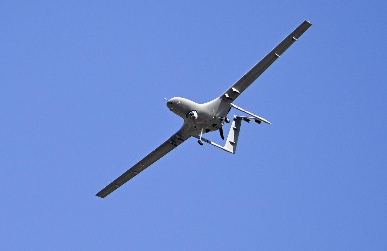 Bayraktar TB2 perform during Turkiye's premier technology and aerospace event TEKNOFEST on its first day at Adana Airport in Adana, Türkiye on October 02, 2024. (AA Photo)