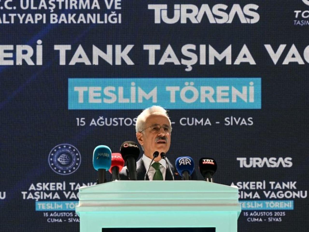 Abdulkadir Uraloglu speaking at a ceremony at TURASAS Sivas Regional Directorate, Türkiye on Dec. 28, 2025. (Photo via/TURASAS)