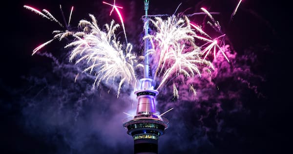 Auckland rings in 2026, fireworks light up Sky Tower
