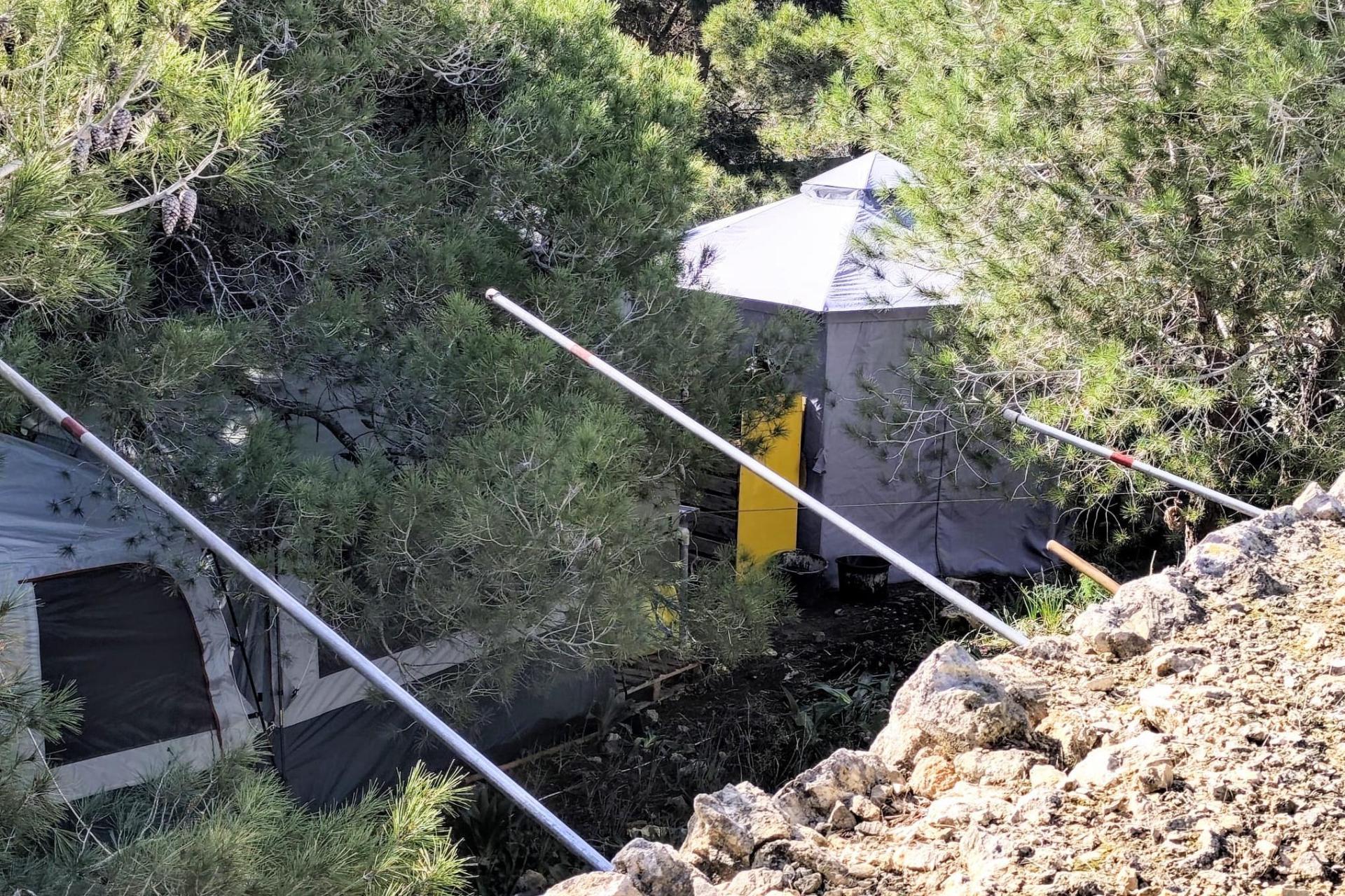 Some of the structures which have now been removed.