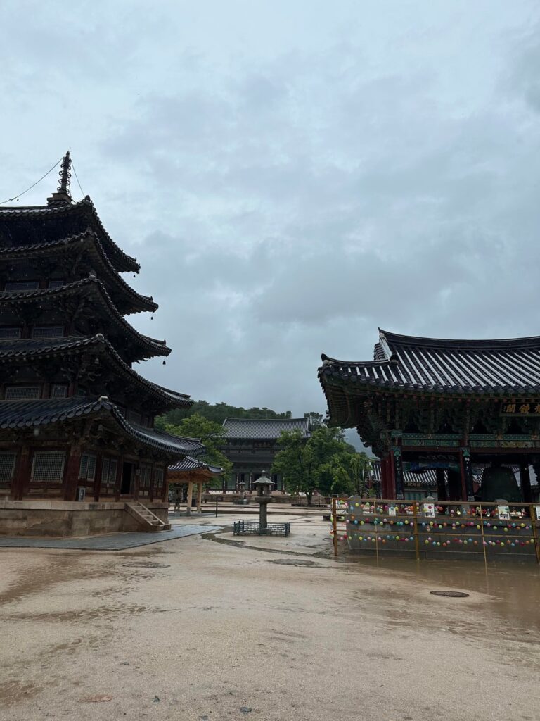 Beopjusa Temple in the rain