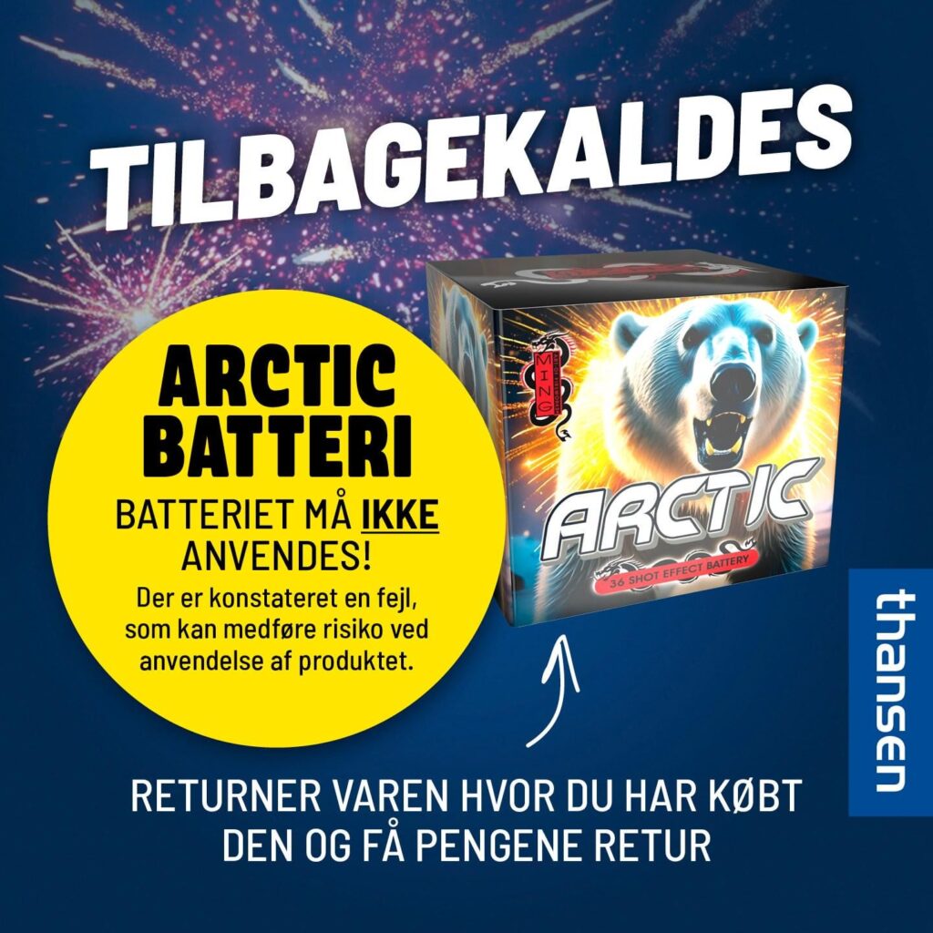 Recall of fireworks from Thansen
