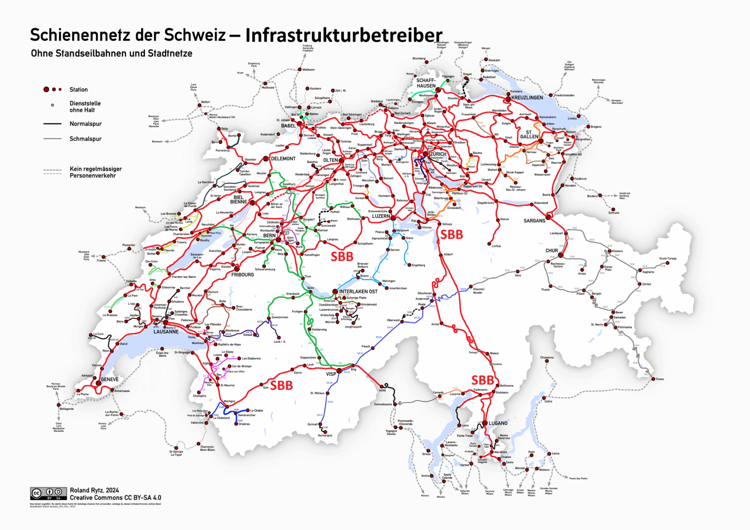 Network map of Switzerland - Infrastructure operators - v7.1. [1/10]