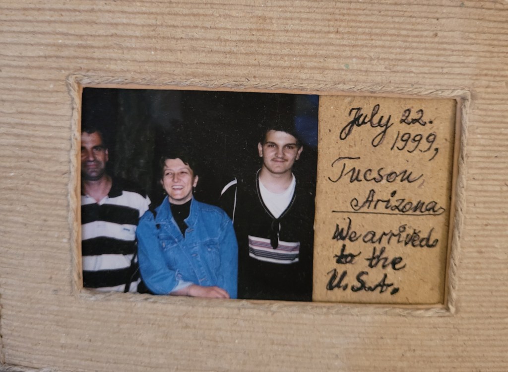 Zlata Filipovic with her then husband and son after they arrived in Arizona. (Photo courtesy of Zlata Filipovic)