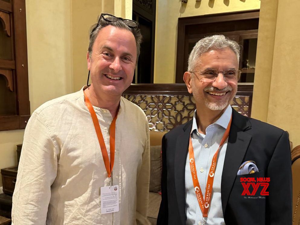 Jaishankar meets Luxembourg DPM Xavier Bettel at Sir Bani Yas Forum #Gallery