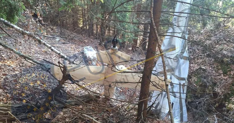 An unidentified drone with a parachute was found in a forest in Romania