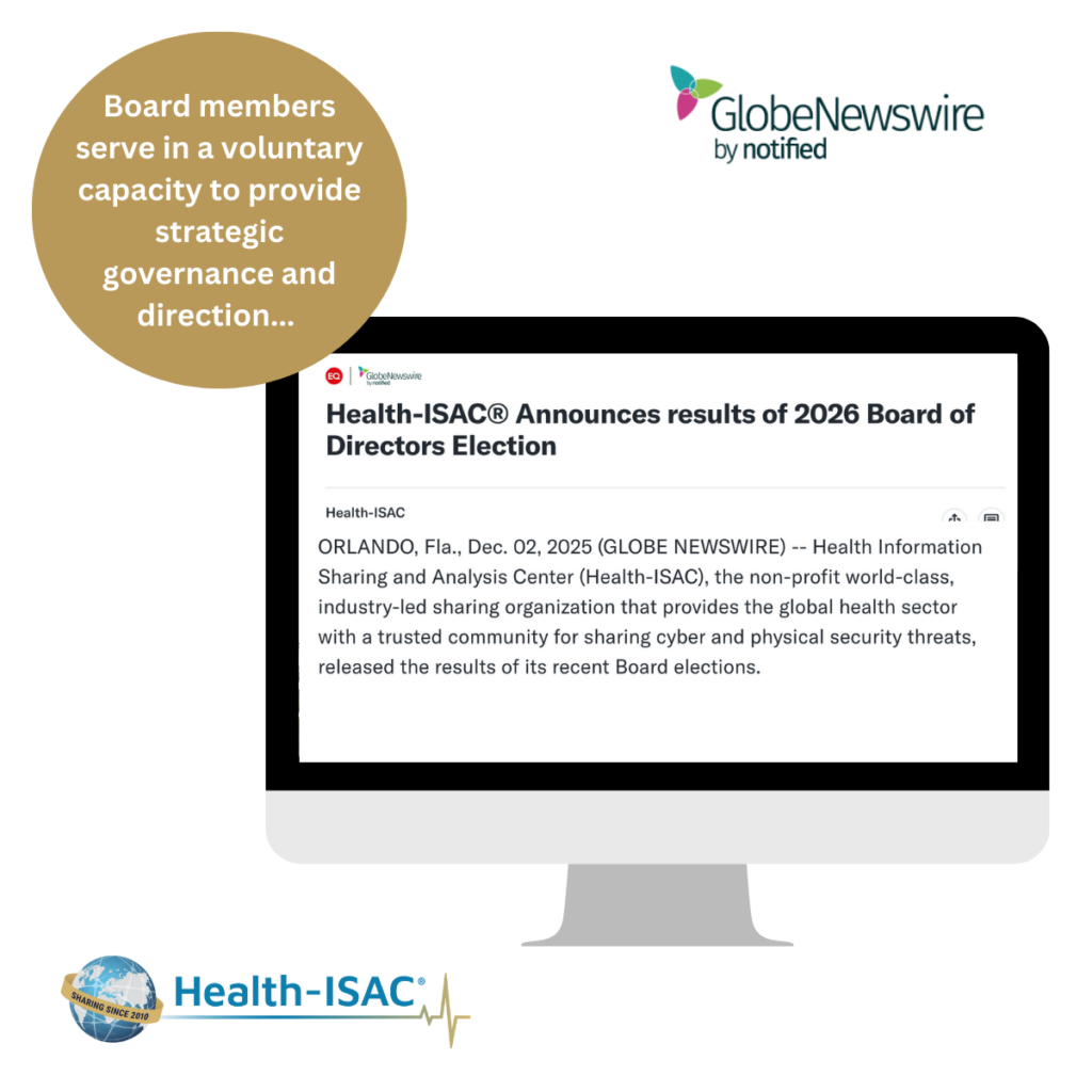 Health-ISAC® Announces results of 2026 Board of Directors Election - Health-ISAC