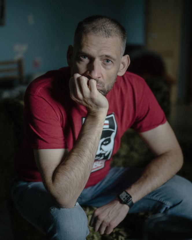 Sergei Tikhanovsky at a shelter for Belarusian political refugees in Vilnius, the capital of Lithuania, where he regularly stays, on December 16, 2025.