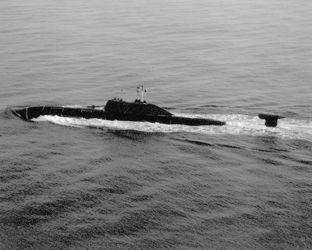 An Akula-class submarine in the sea. (Source: Wikimedia)