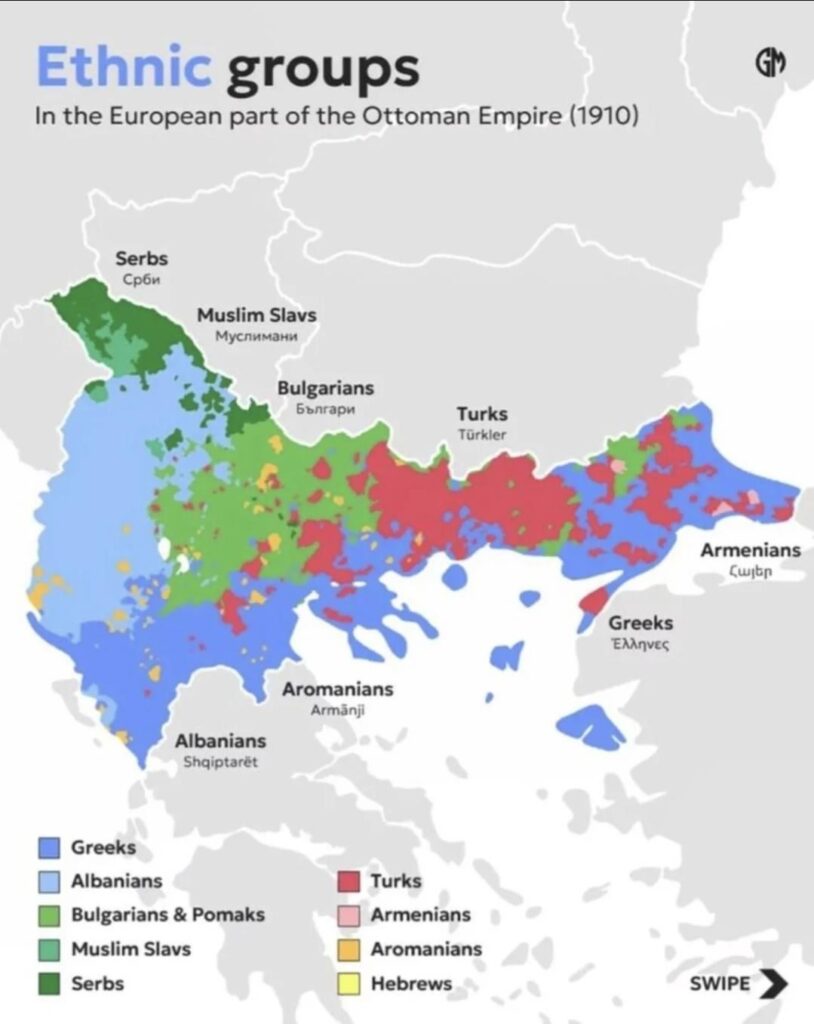 Ethnic groups In the European part of the Ottoman Empire (1910)